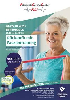 A4 Plakat Rückenfit mit Faszientraining Oktober2023